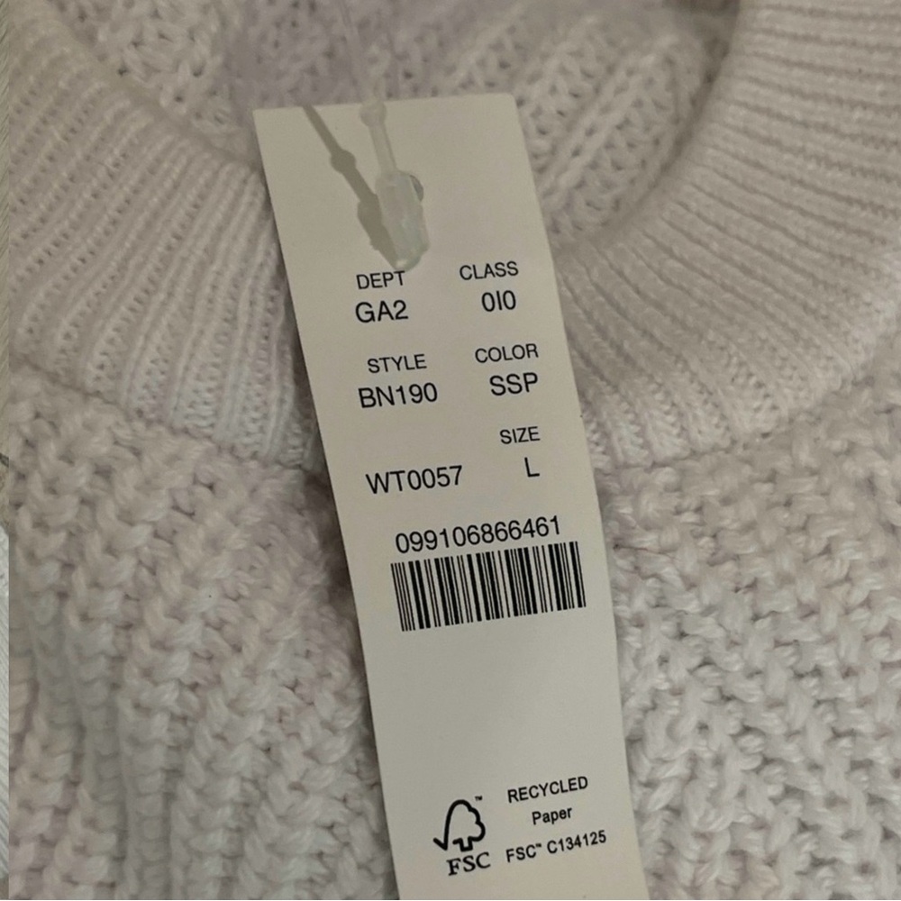 NWT JCREW fisherman sweater large - Picture 5 of 5